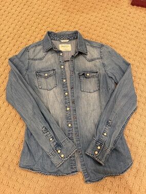 Aeropostale Light Blue Denim Button-Up Shirt